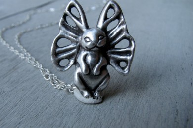 Bunny butterfly pendant